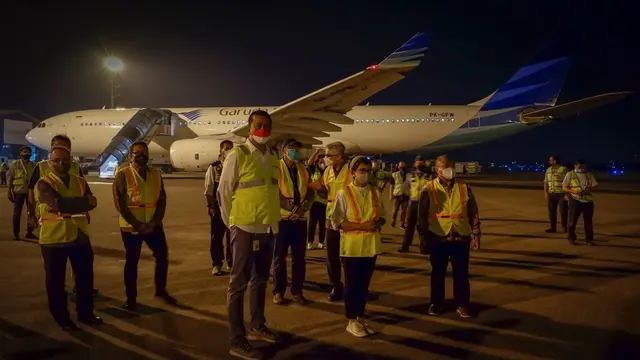 Garuda Indonesia menerbangkan dua armada Airbus A330-300 yang mengangkut bantuan kemanusiaan dari  Indonesia ke Kabul, Afghanistan. (Dok Garuda)