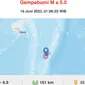 Titik Gempa di Suva, Pulau Fiji. (BMKG)