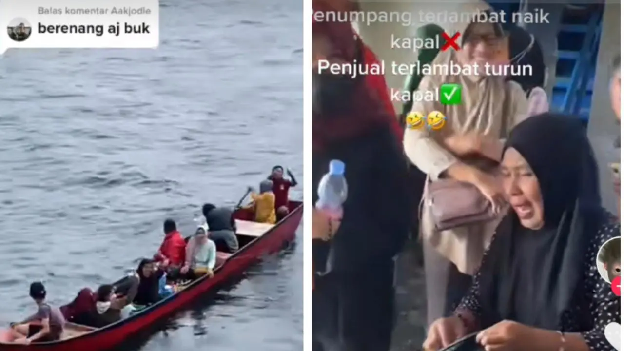 Penjual Wanita Ini Terlambat Turun dari Kapal Karena Asik Berdagang