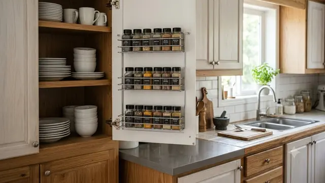 Model Dapur dengan Rak Bumbu Tersembunyi