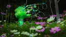 Salah satu karya seni yang sangat indah di Charming Chiang Mai Flower Festival pada Kamis (11/12/2025). (Bola.com/Bagaskara Lazuardi)