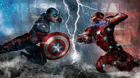 Captain America dan Iron Man yang bertikai di Captain America: Civil War. (comicbookmovie.com)