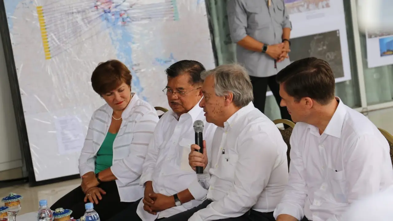 Wapres Jusuf Kalla bersama Sekjen PBB António Guterres  kunjungi Palu (Dok. BNPB)