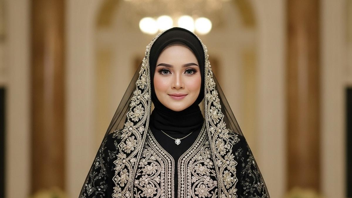 7 Model Gamis Hitam Bordir Emas Kombinasi Silver 2025, Tonjolkan Kesan Elegan dan Berwibawa