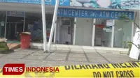 Pembobolan ATM yang berlokasi di Supermarket Nirmala Balangan, Cengiling, Kecamatan Jimbaran, Badung Bali. Kamis (1/3/2018). (FOTO: Khadafi/TIMES Indonesia)