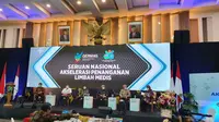 Menteri Kesehatan Terawan Agus Putranto menghadiri webinar daring yang mengangkat tema Seruan Nasional Dalam Akselerasi Penanganan Limbah Medis, Jumat (13/11/2020). (Ist)