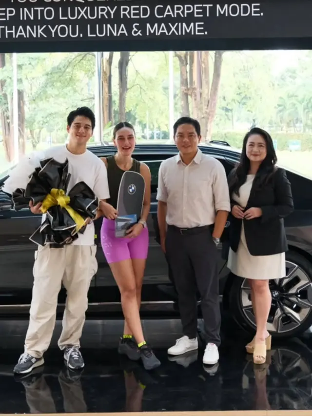 Paling Mewah! Luna Maya Tampil Sporty Chic Saat Dapat Kado Valentine BMW i7 dari Maxime Bouttier