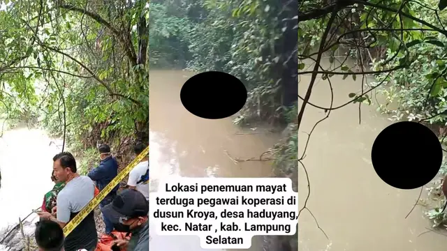 Geger Penemuan Mayat di Sungai Lampung Selatan, Diduga Pegawai Koperasi yang Hilang
