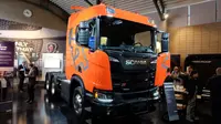 Scania R580 untuk pasar Indonesia diperkenalkan di Swedia. (Septian/Liputan6.com)