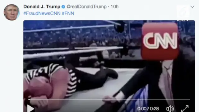 Presiden Amerika Serikat Donald Trump memposting video di akun pribadi twitter-nya saat Ia membanting dan memukuli Vince McMahon di ajang gulat WEE 2007. Namun di dalam video itu, wajah Vince diganti dengan logo CNN. 