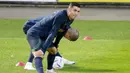 Ronaldo sudah bergabung bersama skuad Portugal dalam persiapan ke Piala Dunia 2022. Dia akan memimpin Selecao das Quinas sebagai kapten tim di Qatar. (AP/Armando Franca)