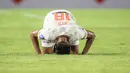 Pemain Persija Jakarta, Alfriyanto Nico melakukan selebrasi usai mencetak gol penyeimbang 1-1 ke gawang Persik Kediri dalam laga pekan ke-10 BRI Liga 1 2021/2022 di Stadion Manahan, Solo, Sabtu (30/10/2021). (Bola.com/Bagaskara Lazuardi)