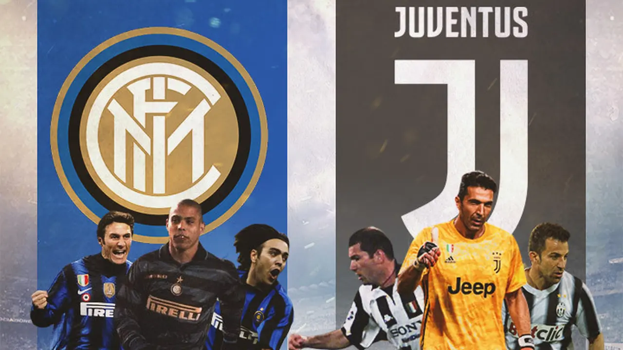 Serie A - Inter Milan Vs Juventus : Javier Zanetti, Ronaldo Nazario, Alvaro Recoba Vs Zinedine Zidane, Gianluigi Buffon, Alessandro Del Piero