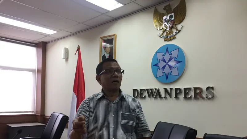 Wakil Ketua Dewan Pers, Hendri Bangun di Gedung Dewan Pers, Jakarta, Selasa (18/6/2019). (Foto: Muhammad Radityo Priyasmoro/Liputan6.com)