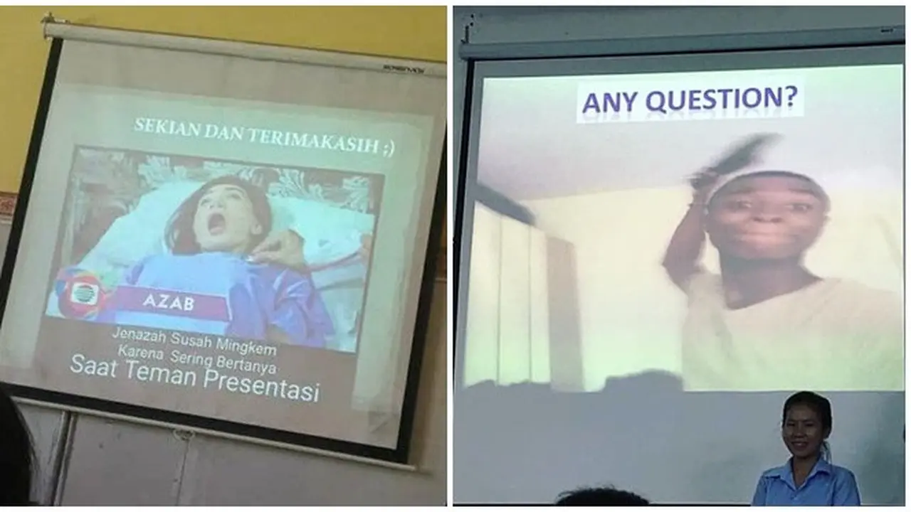 Potret Gambar Di-slide Akhir Presentasi Kelas Ini Bikin Malas Nanya