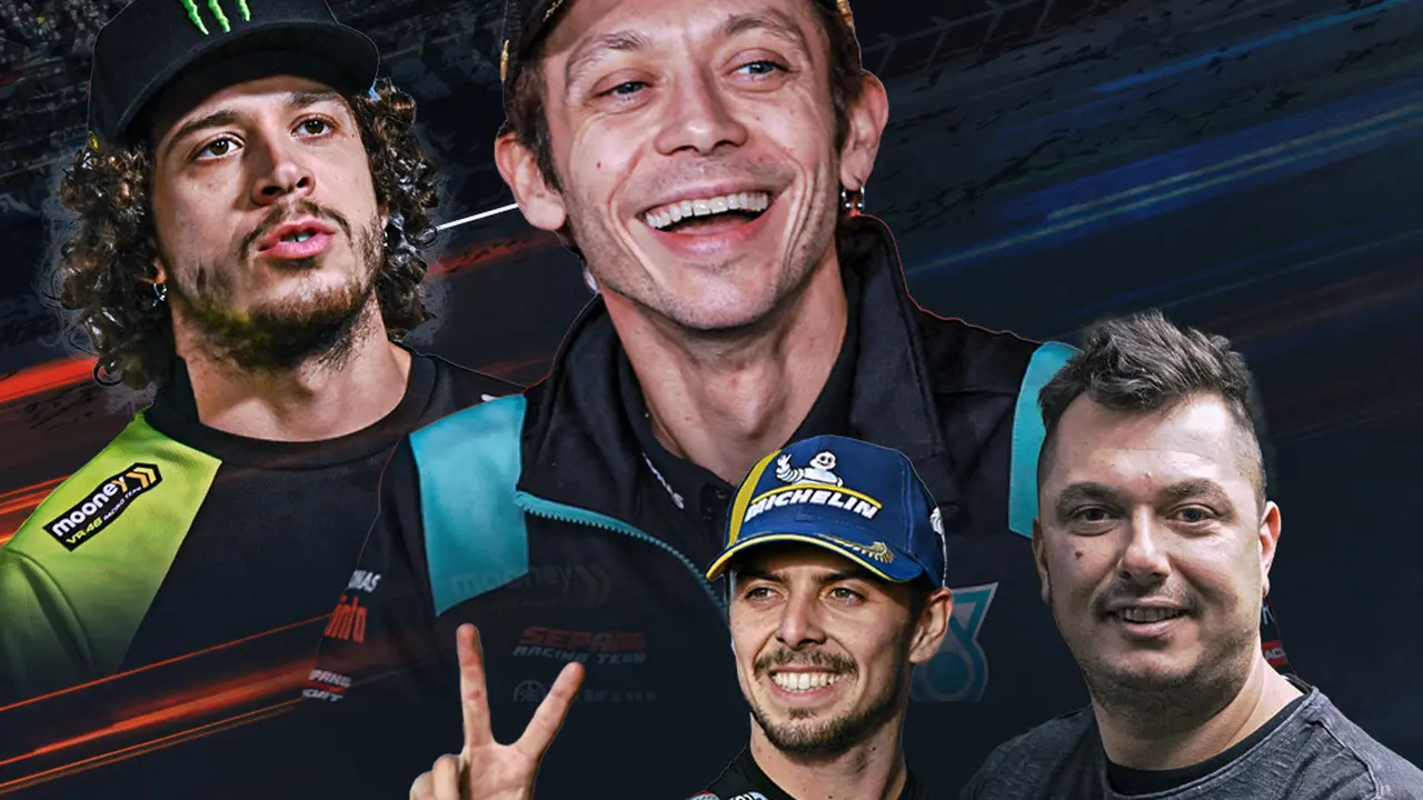 Ilustrasi - Valentino Rossi, Marco Bezzecchi, Fabio Di Giannantonio, Uccio Salucci