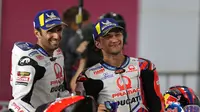 Duo Pramac Racing, Johann Zarco (kiri) dan Jorge Martin usai kualifikasi MotoGP Doha.