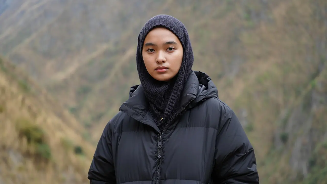 Jaket Puffer & Jilbab Rajut