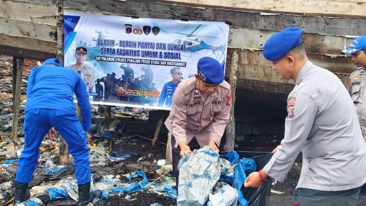 Polairud Penajam Ajak Warga Selamatkan Lingkungan Pesisir dari Ancaman Pencemaran Sampah