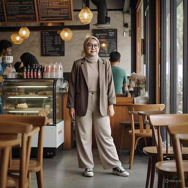 Ide Padanan Celana Lebar & Blazer: Formal namun Tetap Nyaman/via Meta AI