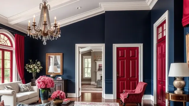 Kombinasi Merah Tela dengan Biru Navy
