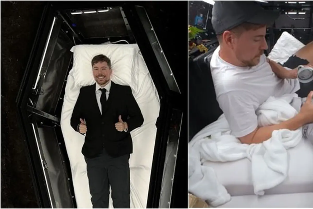 10 Potret MrBeast Dikubur Hidup-Hidup Selama 7 Hari, Sempat Putus Asa