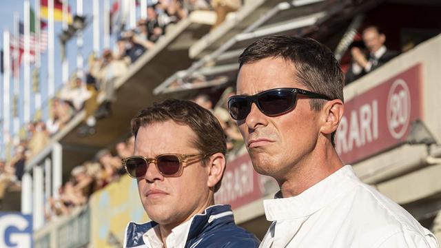 Matt Damon dan Christian Bale di lokasi syuting Ford V Ferrari. (Foto: IMDb/ 20th Century Fox)