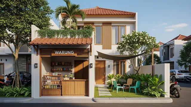 10 Inspirasi Rumah 6x14 dengan Warung Depan, Desain Gabungan Hunian dan Usaha