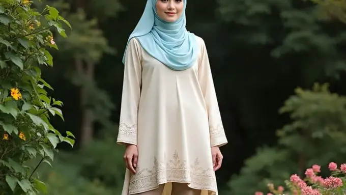 Ilustrasi Tunik Flowing (Sumber Gambar: Meta AI)