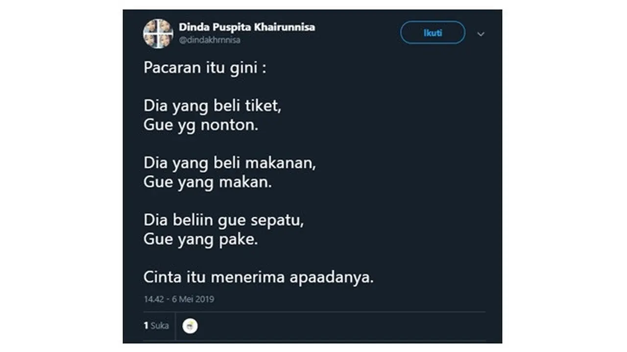 Gaya Pacaran yang Benar Ala Netizen Ini Bikin Senyum-senyum Kecut