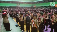 MPLS bagi siswa baru adalah kegiatan pertama yang dilakukan ketika masuk sekolah untuk pengenalan program, sarana dan prasarana sekolah, cara belajar, penanaman konsep pengenalan diri, dan pembinaan awal kultur sekolah. (Liputan6.com/Herman Zakharia)