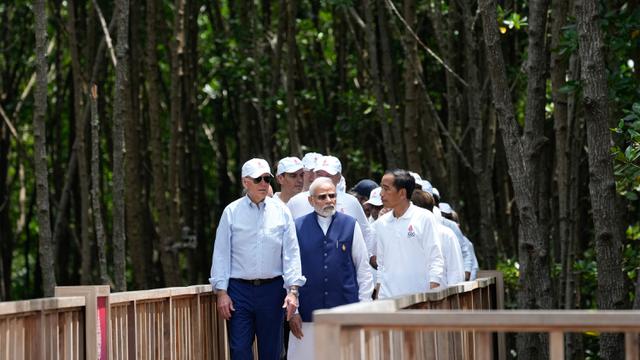 Pemimpin Dunia Tanam Mangrove Bersama di Sela KTT G20