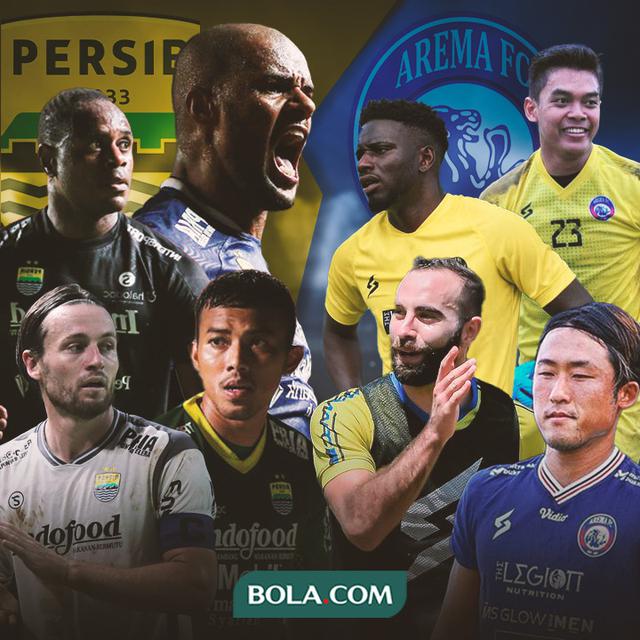 Persib Bandung vs Arema FC - Teja Paku Alam, Victor Igbonefo, Marc Klok, David da Silva vs Teguh Amiruddin, Sergio Silva, Renshi Yamaguchi, Abel Camara