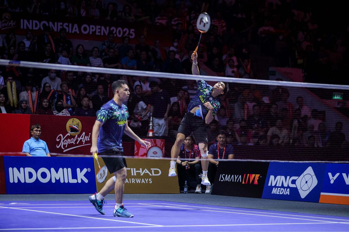 FOTO: Ganda Putra Indonesia Sabar/Reza Lolos ke Final Indonesia Open 2025