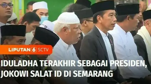 VIDEO: Iduladha Terakhir Sebagai Presiden, Jokowi Salat Id di Simpang Lima Semarang