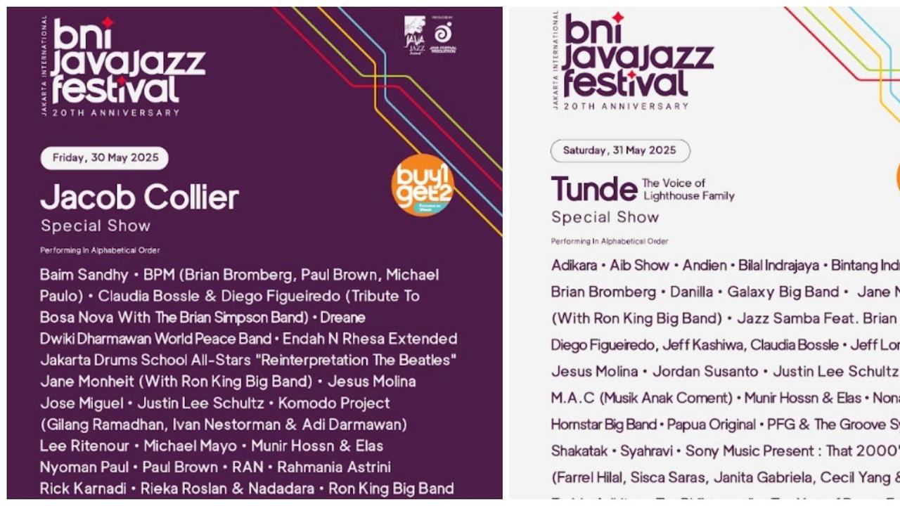 BNI Java Jazz Festival 2025 Hadirkan Line-Up Spektakuler, Berikut Daftar Lengkapnya!