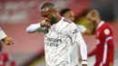 6. Alexandre Lacazette (Arsenal) - Pemain berkebangsaan Prancis ini mencetak satu gol saat Arsenal ditaklukkan Liverpool. Total tiga gol telah dilesakkan Lacazette di Liga Inggris. (Paul Ellis/Pool via AP)