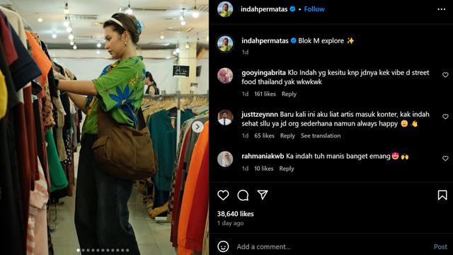 Indah Permatasari ke Blok M. (Instagram/ indahpermatas)
