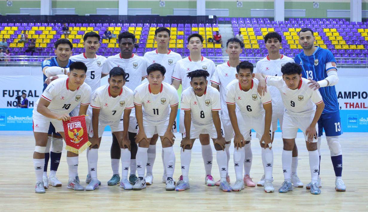Timnas Futsal Indonesia yang berlaga pada Piala AFF Futsal 2026 saat melawan Malaysia yang bertempat di Nonthaburi Sports Complex Gymnasium, Thailand, Selasa (7/4/2026). (Dok. FFI)