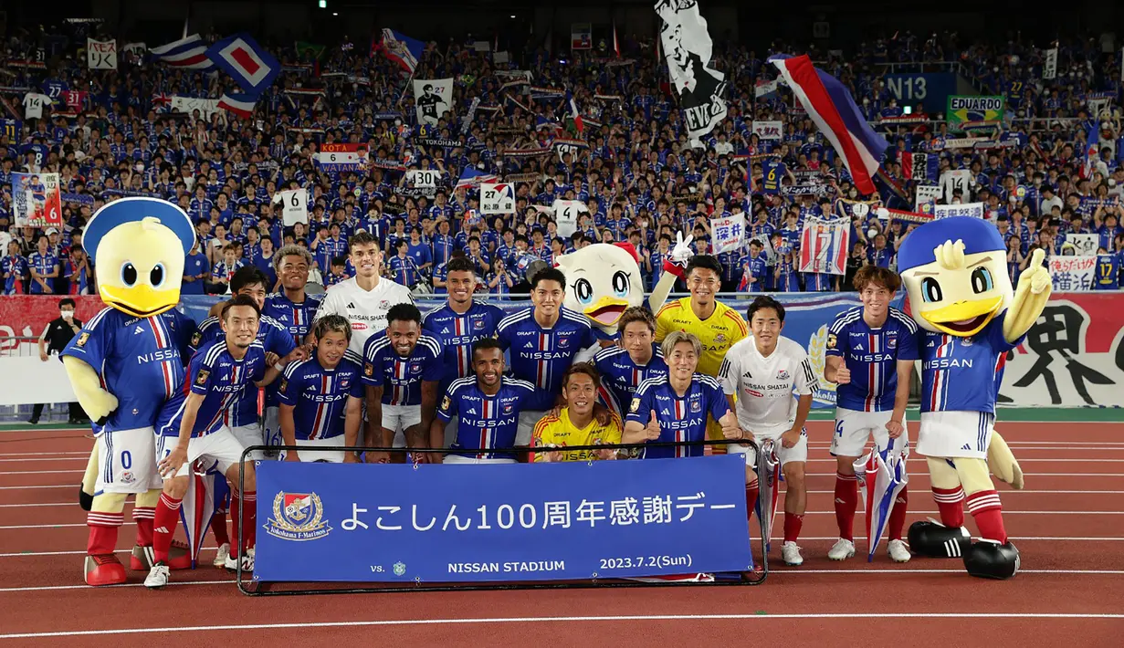Yokohama Marinos yang hanya kalah selisih gol dari Vissel Kobe hingga harus puas menempati posisi kedua klasemen, akan menjamu tamunya Gamba Osaka yang menghuni peringkat ke-12 di Nissan Stadium, Sabtu (12/8/2023). (J.LEAGUE)