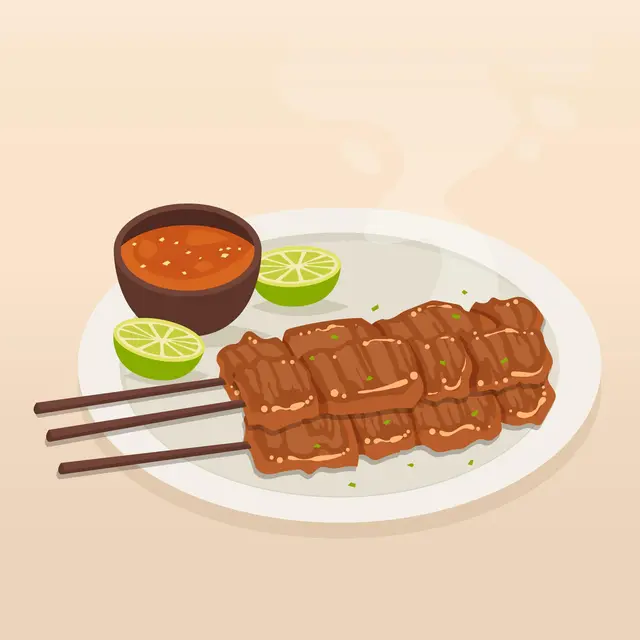 Ilustrasi sate klatak, makanan khas jogja