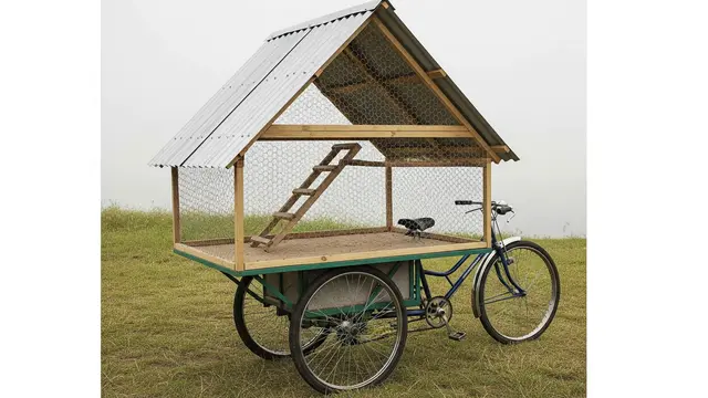 Desain Kandang Ayam Beroda dari Gerobak Bekas