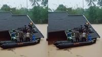 Banjir merendam Kota Serang akibat hujan deras yang turun sejak Senin malam (28/2/2022) hingga hari ini. (Liputan6.com/ Yandhi Deslatama)
