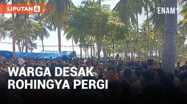 WARGA KEPUNG TENDA PENAMPUNGAN IMIGRAN ROHINGYA, MINTA SEGERA DIPINDAHKAN