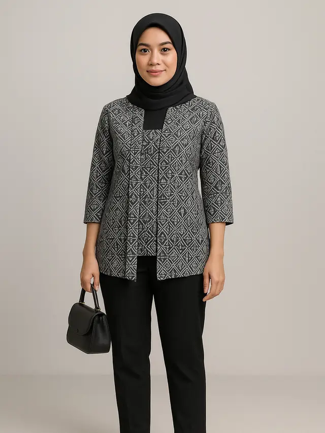 Model Batik Kutu Baru Hijab dengan Desain Anggun dan Sopan (Foto: ChatGPT)