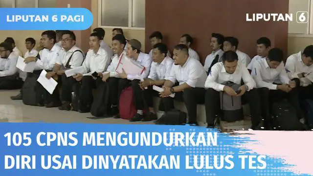 BKN mencatat saat ini ada 105 CPNS yang mengundurkan diri usai dinyatakan lulus tes tahun 2021. BKN memastikan semua CPNS yang mengundurkan diri akan mendapat sanksi denda hingga Rp 100 juta.