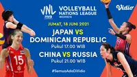 Live Streaming Pertandingan Big Match VNL 2021 Jumat 18 Juni di Vidio. (Sumber : dok. vidio.com)