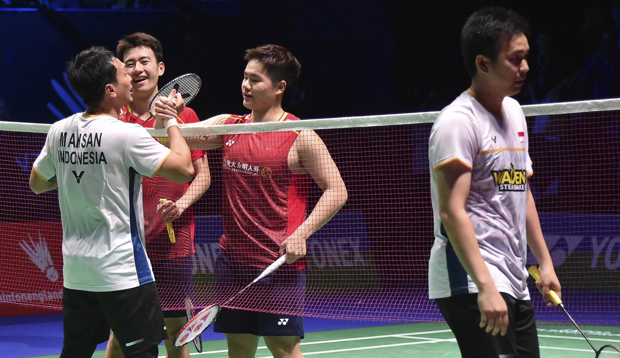 Mohammad Ahsan/Hendra Setiawan sekali lagi membuktikan diri belum habis. Buat mereka, umur hanyalah angka. Dan ini merupakan final All England dalam dua edisi terakhir untuk The Daddies. (AP Photo/Rui Vieira)