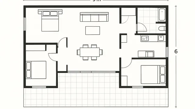 Model Denah Rumah Minimalis 9x6 Meter dengan Teras Depan yang Cocok di 2025/ Ilustrasi oleh AI