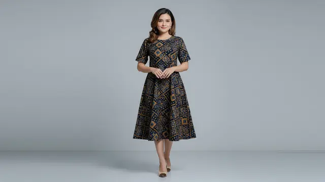 Model Dress Batik Simple dan Elegan